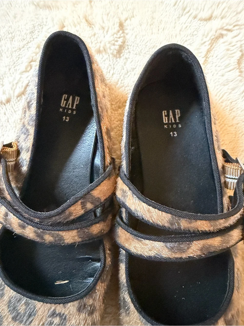 GAP Leopard-Print Brown and Black Mary Jane Flats
